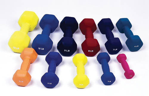 Dumbell Weight Color Vinyl Coated 6 Lb